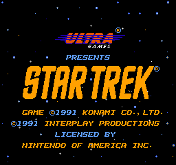 Star Trek 25th Anniversary title screen for NES